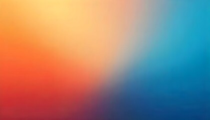 Leinwandbilder - An abstract blurred background featuring a smooth orange and blue gradient with soft transitions and vibrant hues 