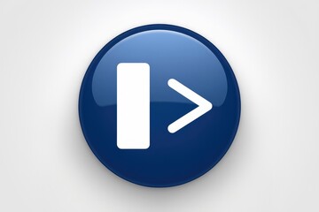 Fototapete - A blue circular button with a white icon indicating rightward navigation or next step.