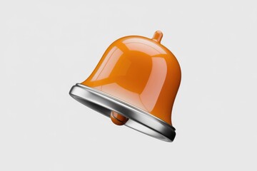 Poster - An orange bell with a silver rim, a 3D rendered notification icon.