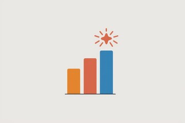 Poster - Ascending bar graph shows growth and success, culminating in a star signifying achievement.