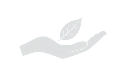 Wall Mural - A hand holding leaf  logo isolated on white background