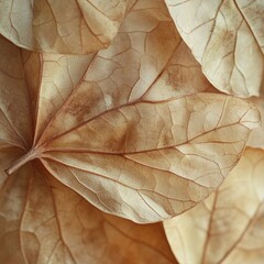 Poster - A close-up view of a cluster of dried leaves