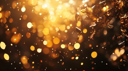 Wall Mural - Confetti and streamers on bokeh lights background
