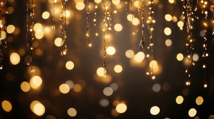 Wall Mural - Confetti and streamers on bokeh lights background