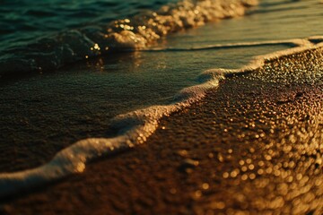 Wall Mural - A close-up shot of a wave crashing on the shore, suitable for use in travel or nature-themed projects