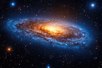 Wall Mural - a stunning image of a spiral galaxy with stars shining bright in the background