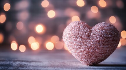Wall Mural - Pink heart bokeh background for Valentine Day.