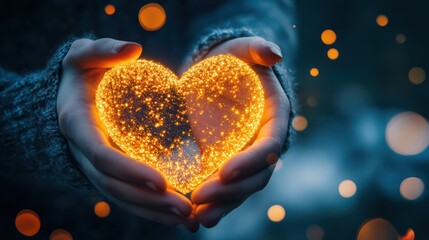 Wall Mural - Heart shape bokeh Valentine day background, women day love gradient