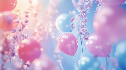 Wall Mural - Cute Pink And Blue Decoration Motion Background