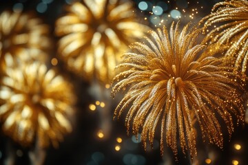 Wall Mural - colorful fireworks exploding in mid-air at night