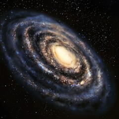 Wall Mural - cosmic view of a spiral galaxy against a dark background, perfect for space-themed illustrations and