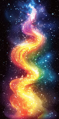 Wall Mural -  Vibrant Cosmic Swirl in a Starry Night Sky
