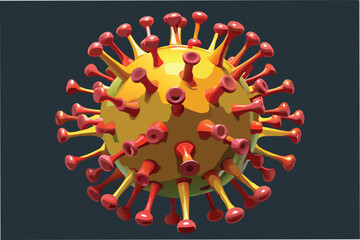 Poster - hmpv virus hmpv virus 3D render realistic microscopic close up scientific detailed clipart vector