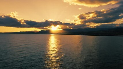 Wall Mural - Heavenly Sky With Clouds And Reflection Of The Sun At Heavenly Sunset