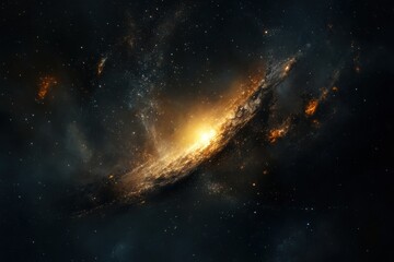 Wall Mural - Cosmic Nebula: A fiery spectacle of celestial dust and gas.