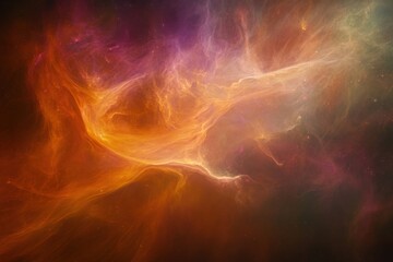 Wall Mural - Fiery nebula swirls in cosmic dance.