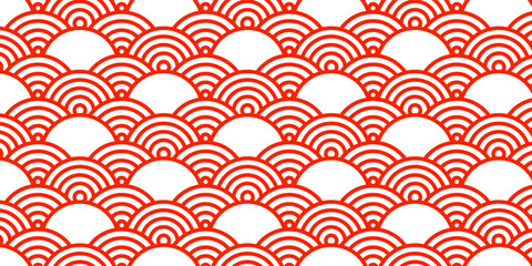chinese traditional oriental ornamen red clouds pattern seamless, red wavy, chinese new year decor b
