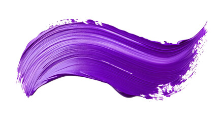 Wall Mural - Purple paint color brush stroke isolated on white background