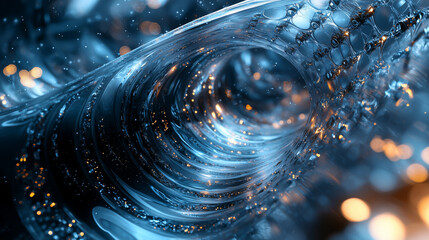 Wall Mural - abstract swirling blue and gold energy vortex