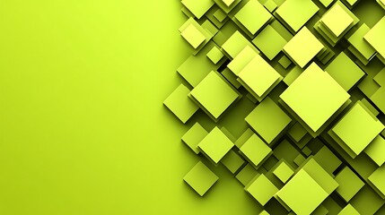 Abstract Green Cubes Geometric Design Background