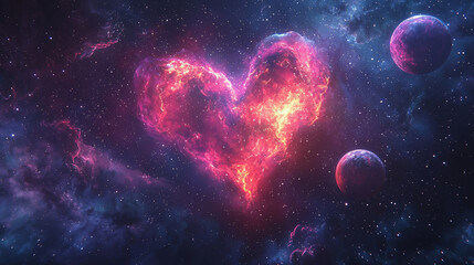 Wall Mural - cosmic heart nebula celestial love in space