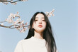 © keisuke - 桜と女性、ポートレート、ロングヘア