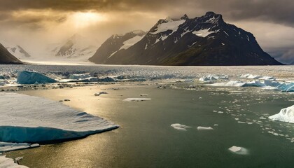 Wall Mural - Ice is melting climate change global warming effect 