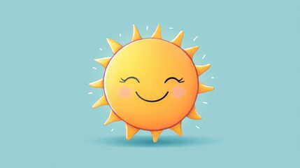 Poster - Happy smiling sun cartoon illustration.