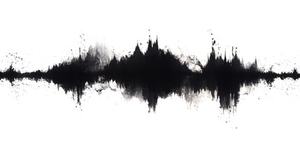 Wall Mural - Soundwave visualizing heavy music in a dark environment isolated on white background