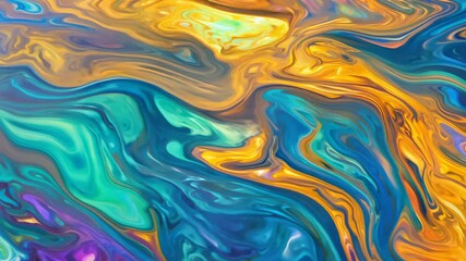 Wall Mural - Ethereal Blue and Gold Marbled Backdrop with Radiant Color Burst and Smooth Texture Wall Art Design
