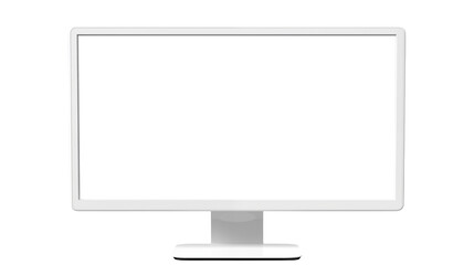 a simple white computer monitor on a transparent background