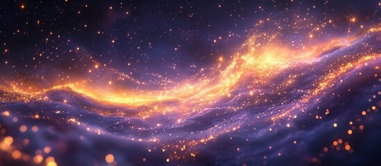 Wall Mural - Stunning Cosmic Landscape with Vibrant Nebula and Twinkling Stars in a Vast Galactic Space Scene