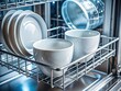 © Oliver - Macro Close-Up: Two White Ceramic Bowls in Dishwasher Rack