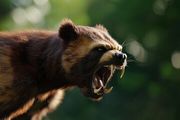 Wall Mural - Wolverine Snarling Wildlife Nature Predator Animal Mammal Fur Forest