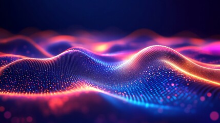 Wall Mural - abstract blue glowing connection lines and dots on a dark background