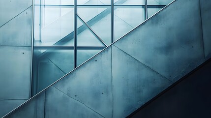Wall Mural - a sleek, modern metal door with integrated glass sections, creating a geometric design.
