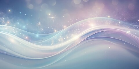 Wall Mural - Serene pastel waves with ethereal glitter and soft light, creating a dreamy and magical background image ideal for a variety of design projects.