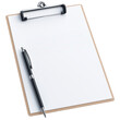 © Sippung - Clipboard with blank white paper and pen for writing notes on a transparent background clipart