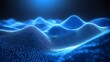 © Wilasinee - Dynamic and flowing abstract data stream in a high tech blue aesthetic  Futuristic digital visualization with glowing particle lines waves