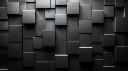 Wall Mural - Abstract dark gray cube wall texture.