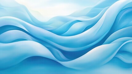 Wall Mural - the image is a blue wave with a white background