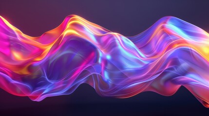 Fototapete - rendering of colorful abstract fluid shapes.Lines background with dark blue colors.