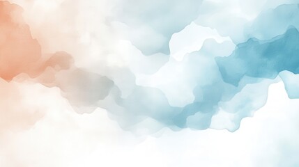 Wall Mural - a watercolor painting of a cloudy sky with a blue and orange hue