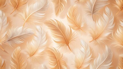 Wall Mural - A Delicate Dance of Soft, Pale Feathers in a Whimsical, Airy Arrangement