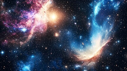 cosmic energy visuals featuring captivating nebulae swirling galactic waves and a boundless interste