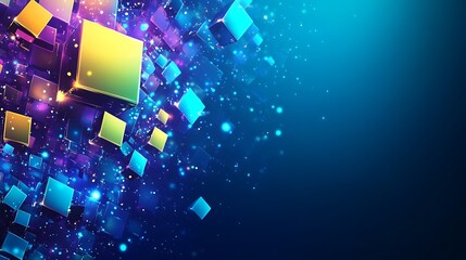 Glowing Cubes Abstract Digital Art Background