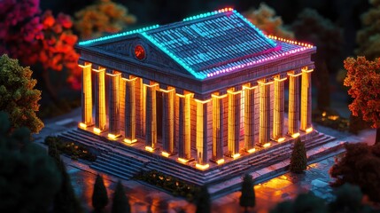 Leinwandbilder - Revolutionizing digital finance high-fidelity visualization of a futuristic internet banking system in a virtual reality environment