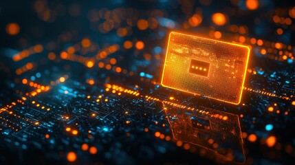 Aufkleber - Integrating a secure payment icon in a glowing high-fidelity digital environment for enhanced user experience