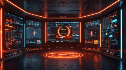 Fototapete - Visualizing digital finance abstract internet banking dashboard virtual space high fidelity graphics futuristic environment immersive viewpoint innovative concept