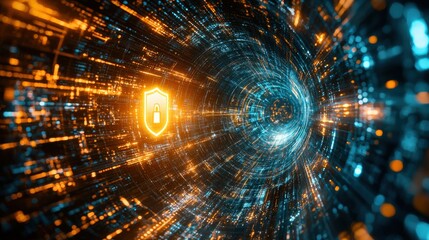 Poster - Enhancing security protocols in internet banking transactions digital environment abstract visualization high fidelity perspective secure connectivity